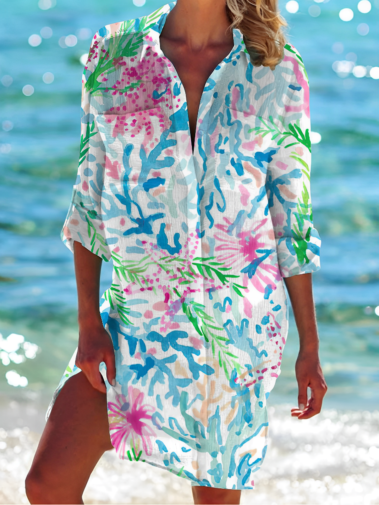 Serenity - Sommer Turn-Down-Bluse