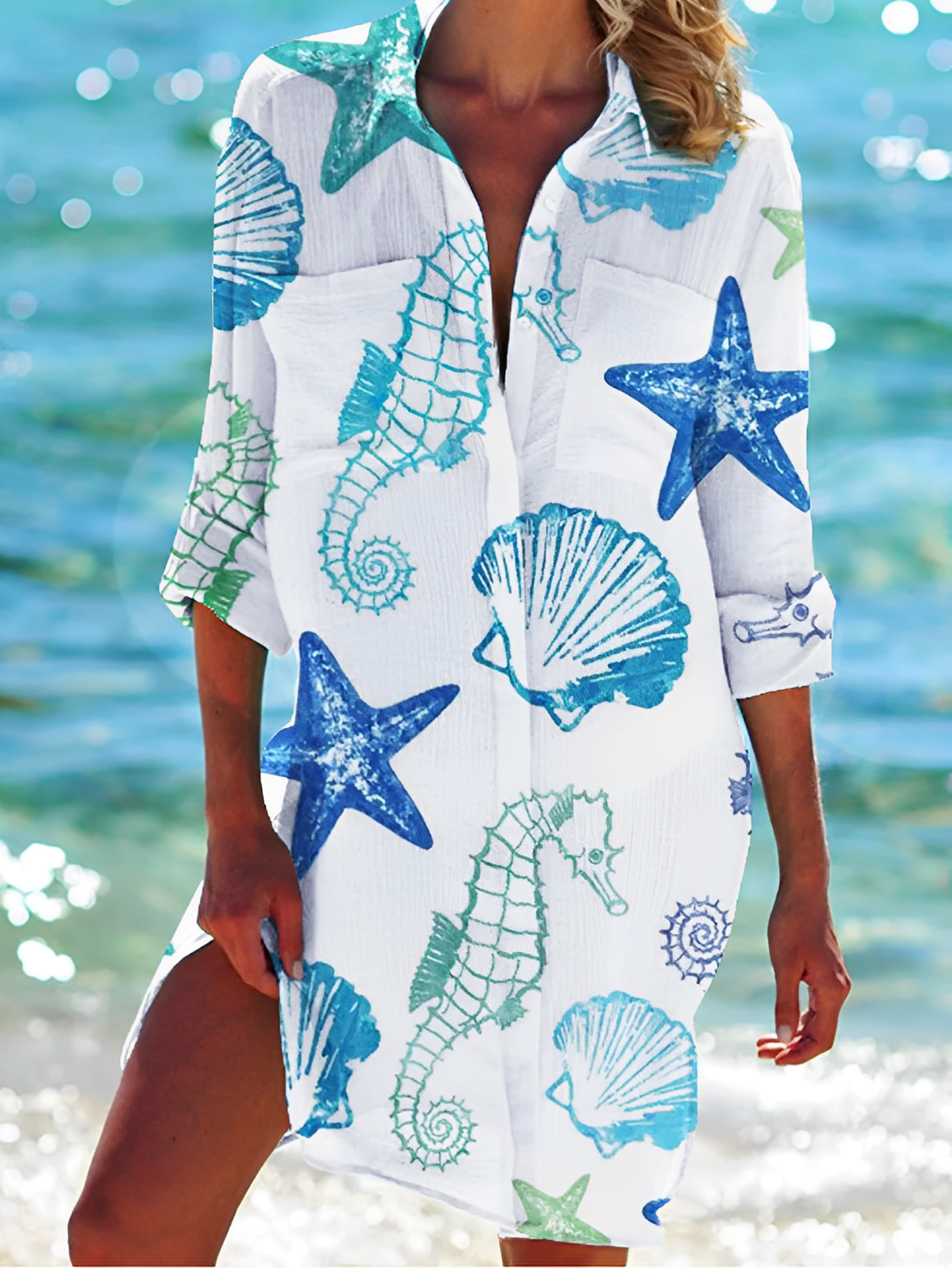 Serenity - Sommer Turn-Down-Bluse