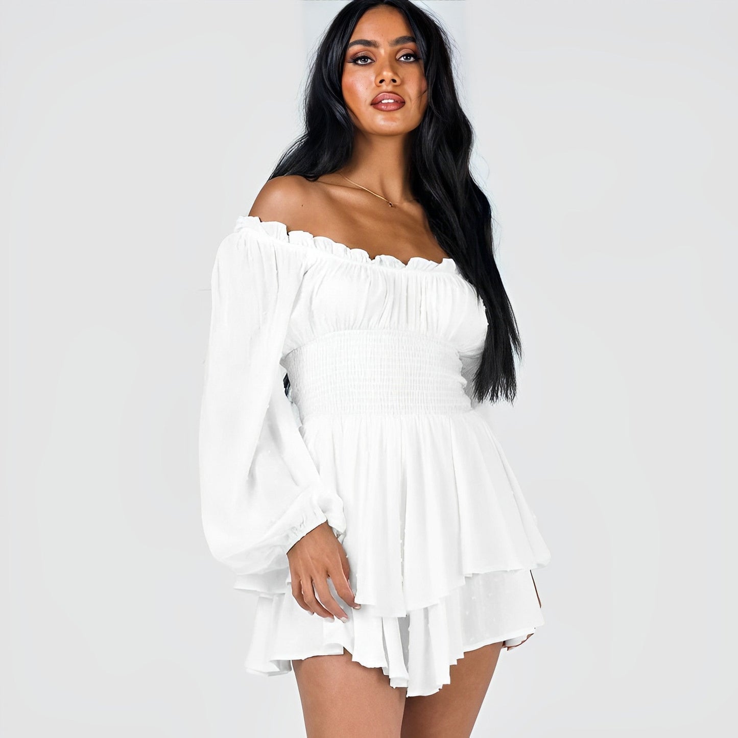 Visage Off-shoulder Romper-Kleid