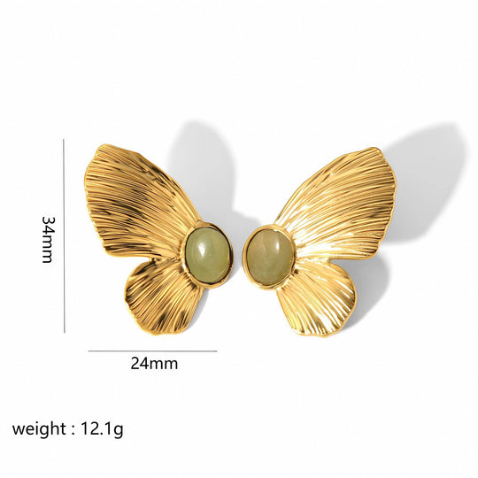 Alva - Schmetterling und Blume Edelstahl-Ohrstecker