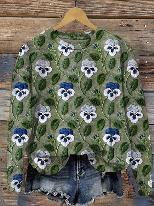Kaylyn - langärmeliges Sweatshirt mit Blumendruck
