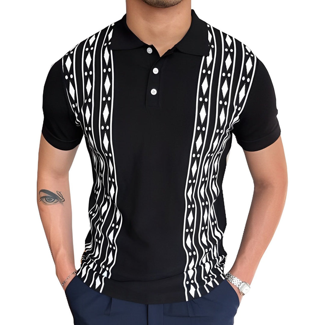 Norman - gestreiftes Patchwork-Poloshirt