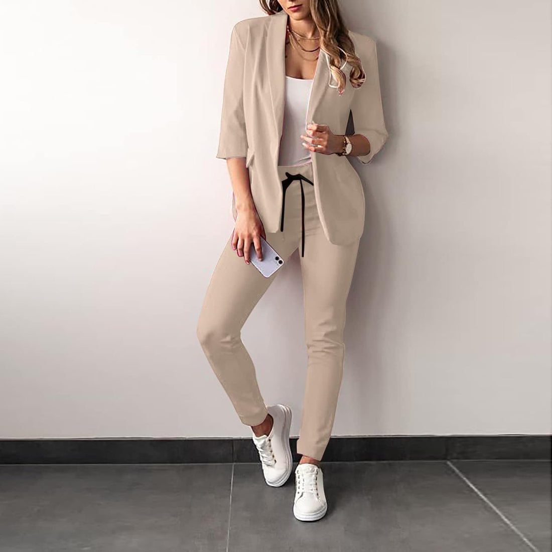 Danielle - Blazer mit Revers und Hose mit Kordelzug