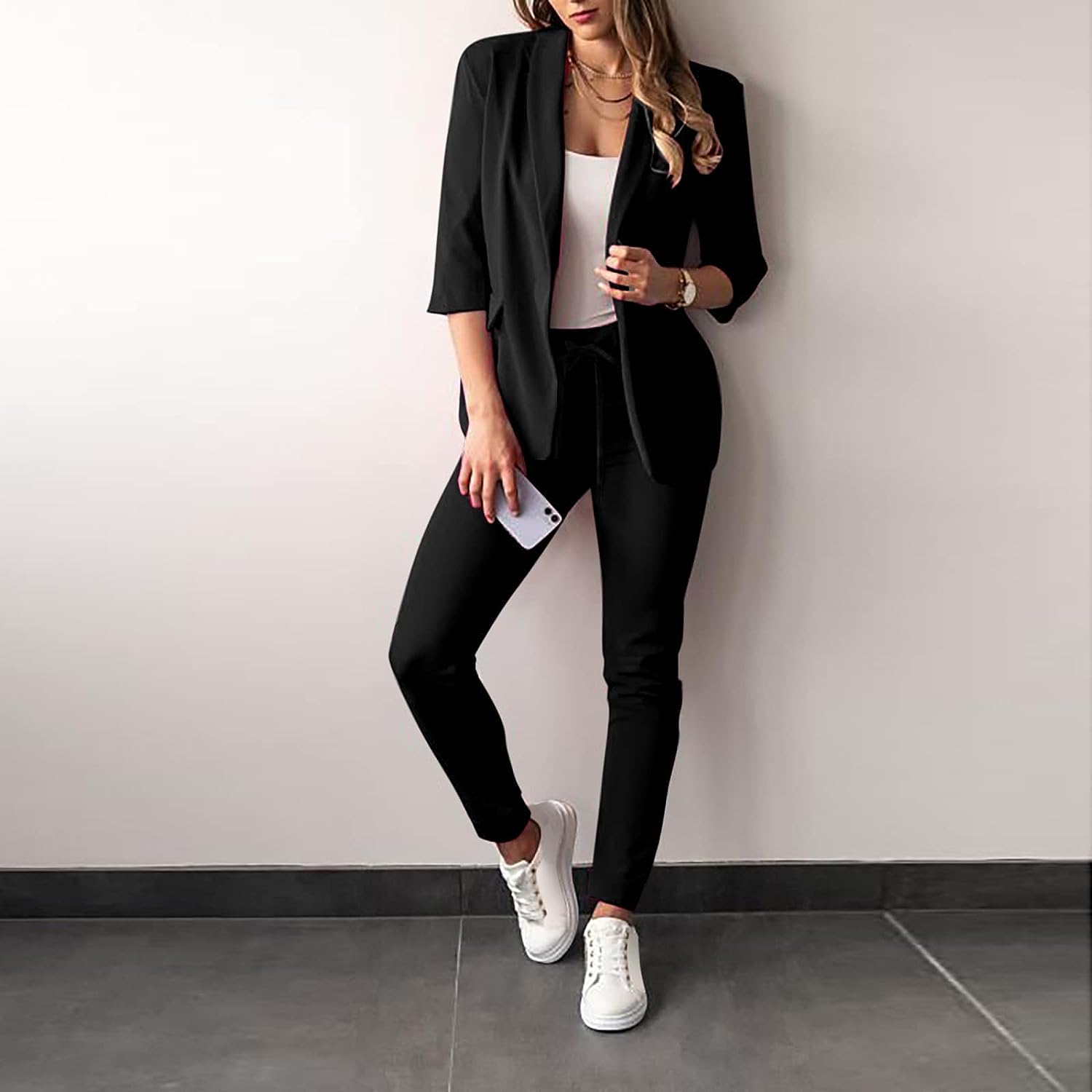 Danielle - Blazer mit Revers und Hose mit Kordelzug