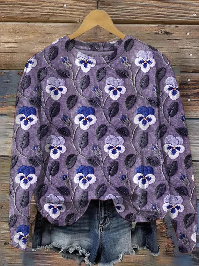 Kaylyn - langärmeliges Sweatshirt mit Blumendruck
