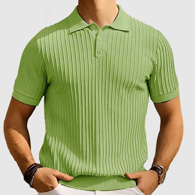 Ryan - gestricktes Poloshirt mit Knopfleiste