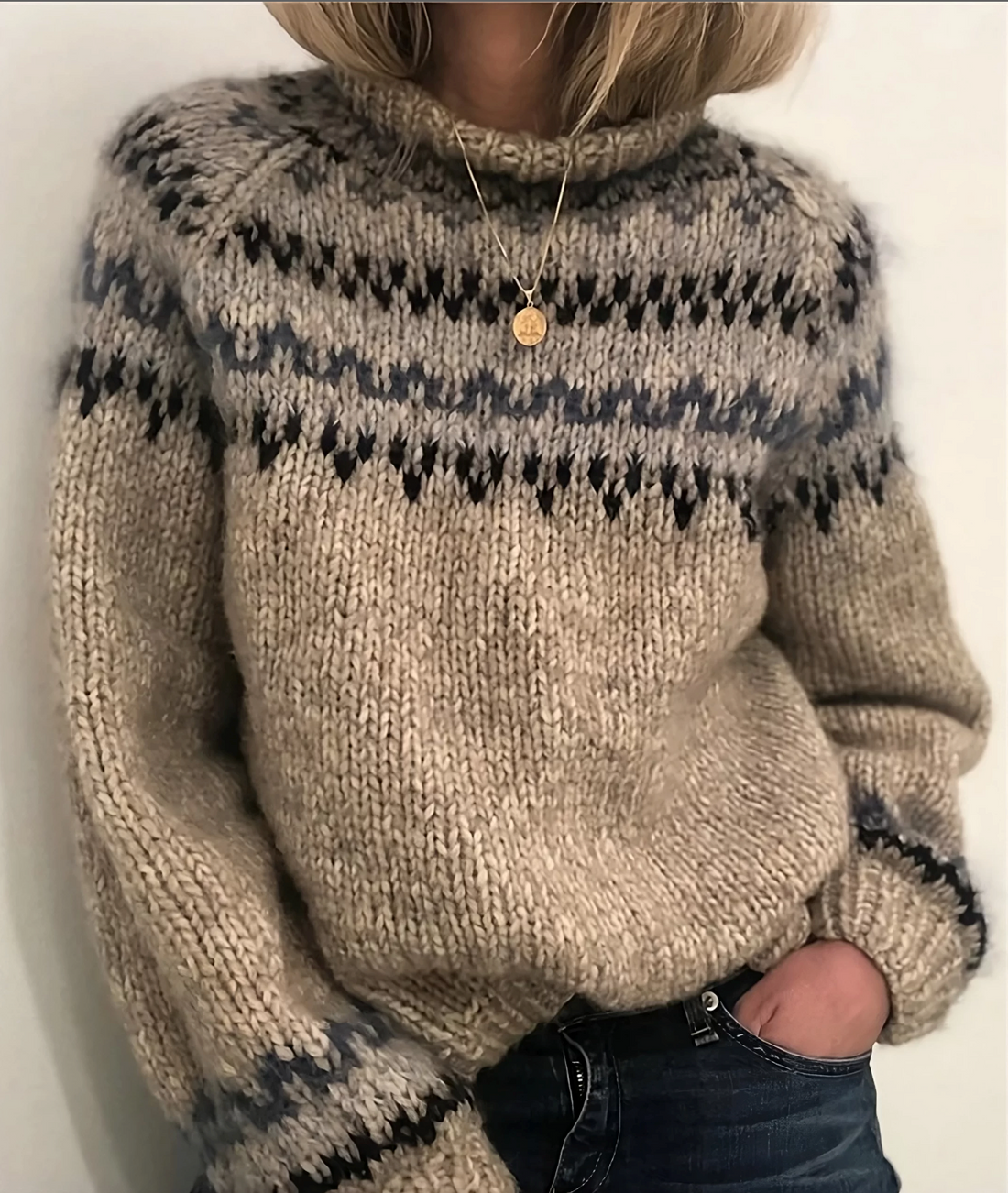 Oona - Isländischer Wollpullover mit Rollkragen