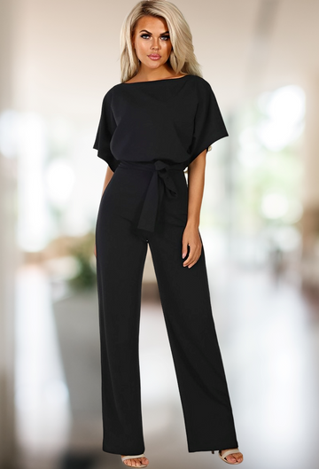 Faye - Eleganter Jumpsuit mit Ärmeln V-Ausschnitt