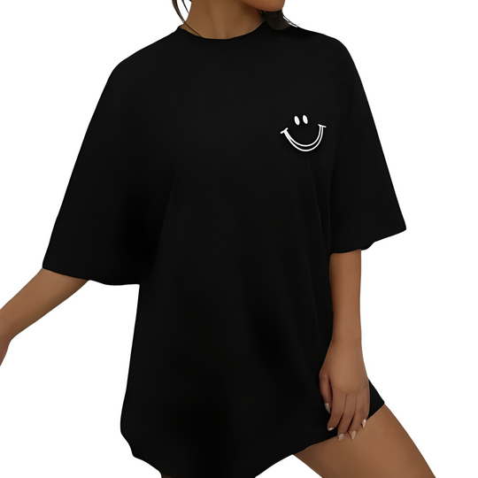 Cherish - Baumwoll-T-Shirt mit Emoji-Druck