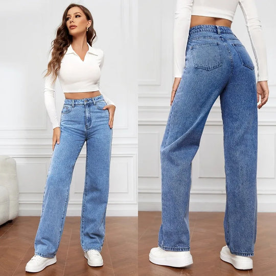 Taisia - Bequeme Vintage-Jeans mit hoher Taille und Stretch-Anteil
