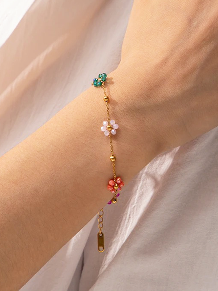 Roseline - Buntes Blumenarmband