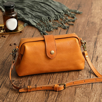 Fabienne - Hand-gefertigte Retro-Leder-Tasche