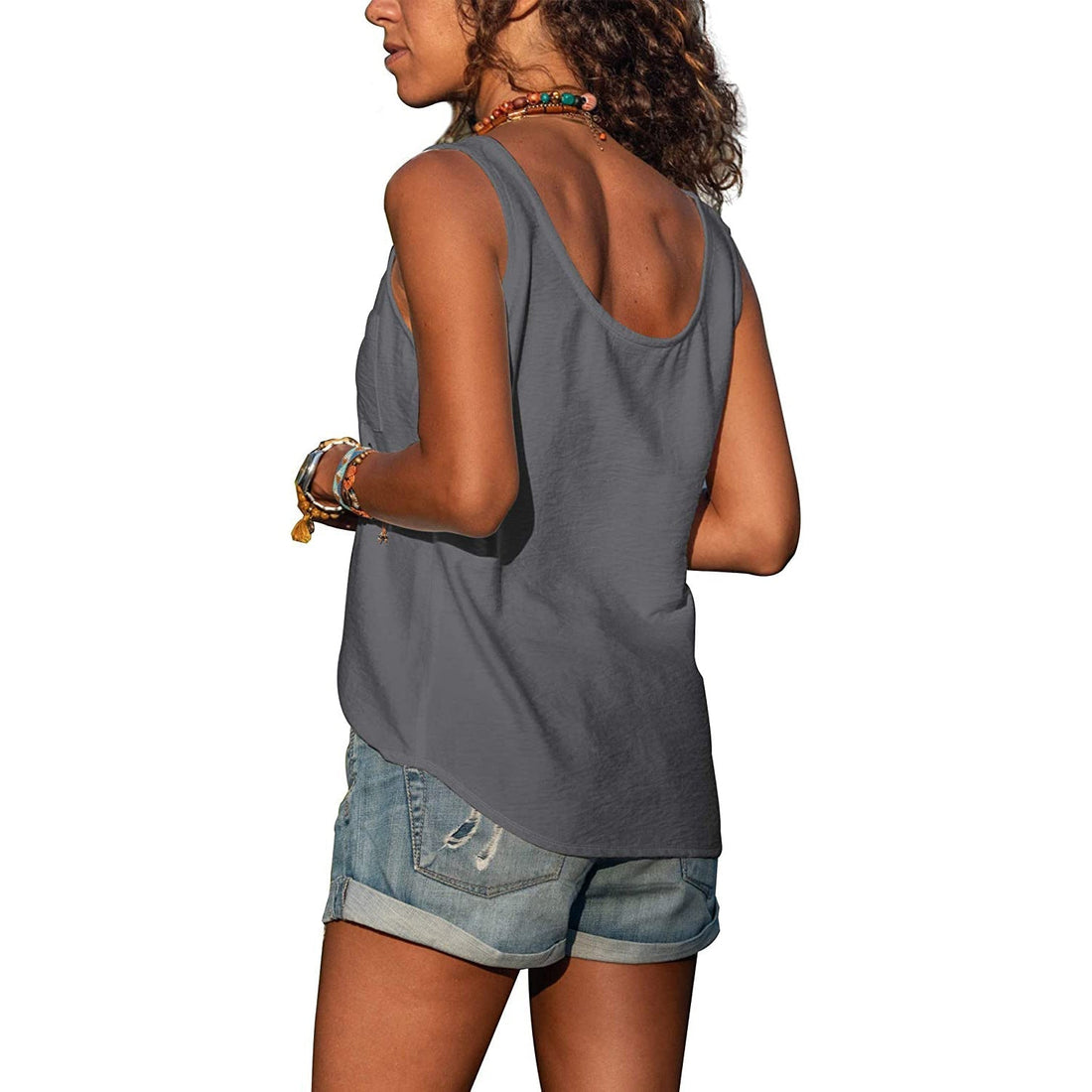 Hannah - Tanktop mit Knopfleiste und Tasche