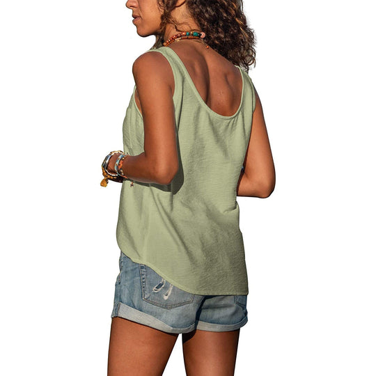 Hannah - Tanktop mit Knopfleiste und Tasche