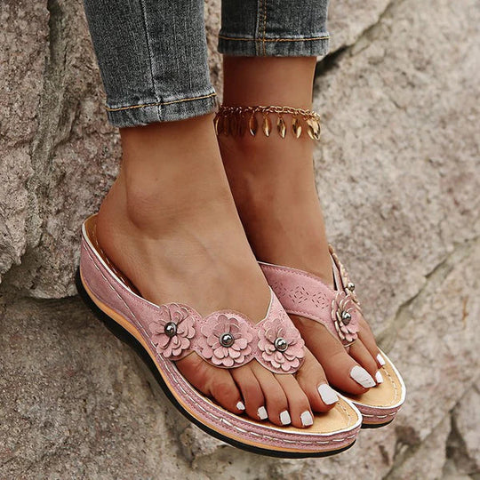 Adrianna - florale Gladiatorensandalen mit Plateau