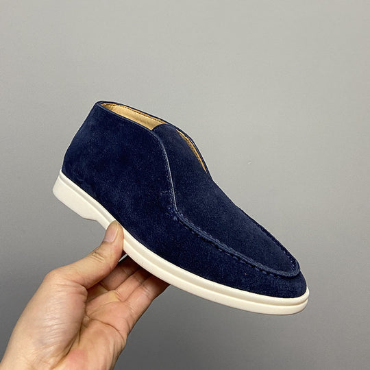 Peadar - Flache High-Top-Leder-Slipper