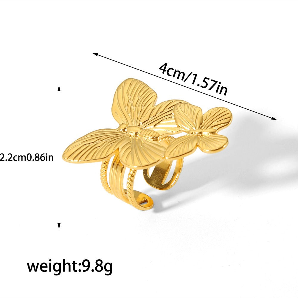 Alva - Schmetterling und Blume Edelstahl-Ohrstecker