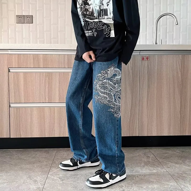 Neal - bestickte Weite Jeans