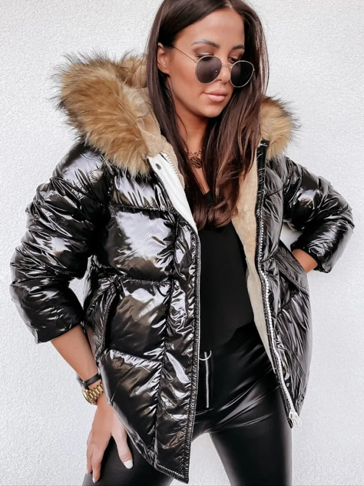 Rebecca – Winterjacke Metallic Glamour