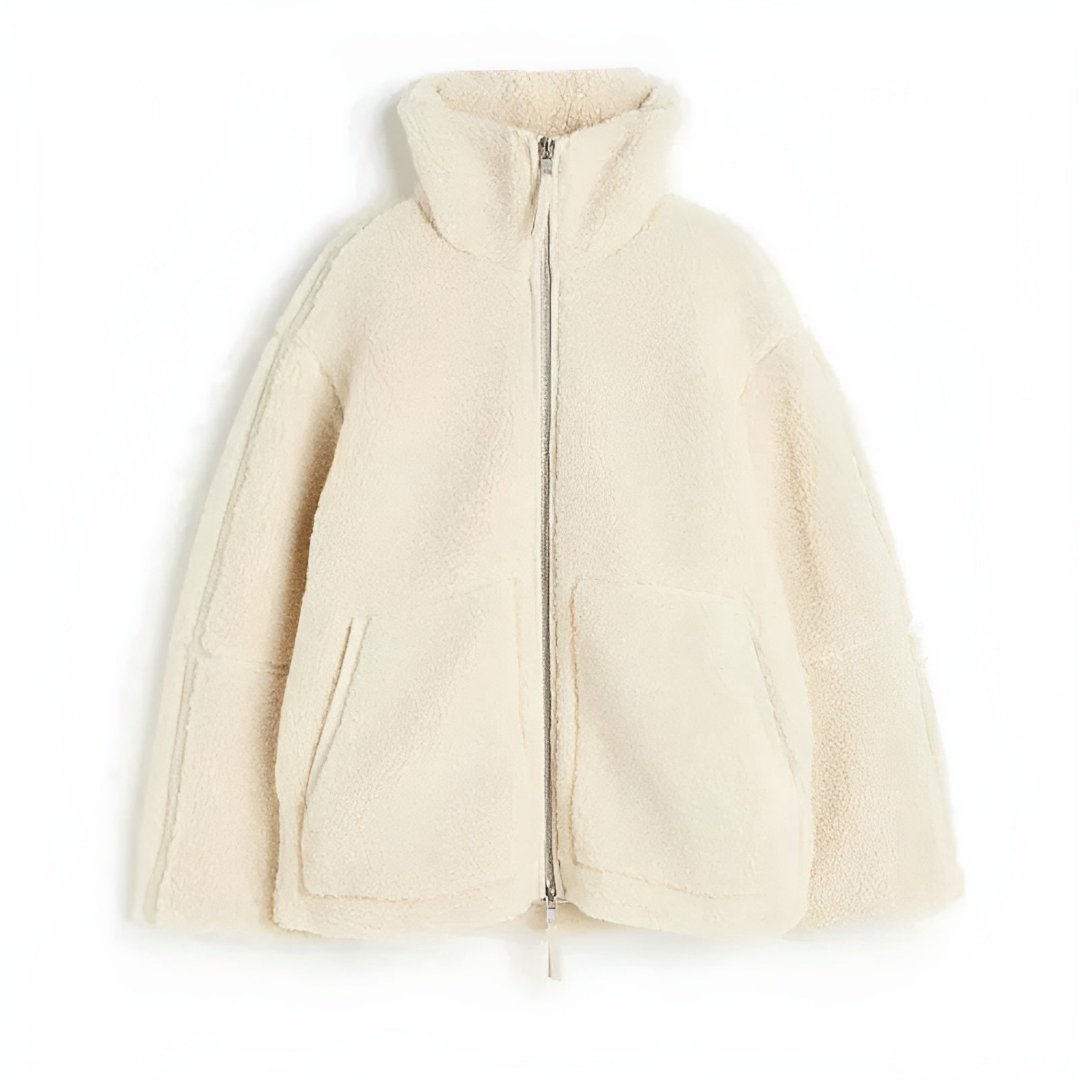 Hailey-Teddy-Fleece-Jacke Beige