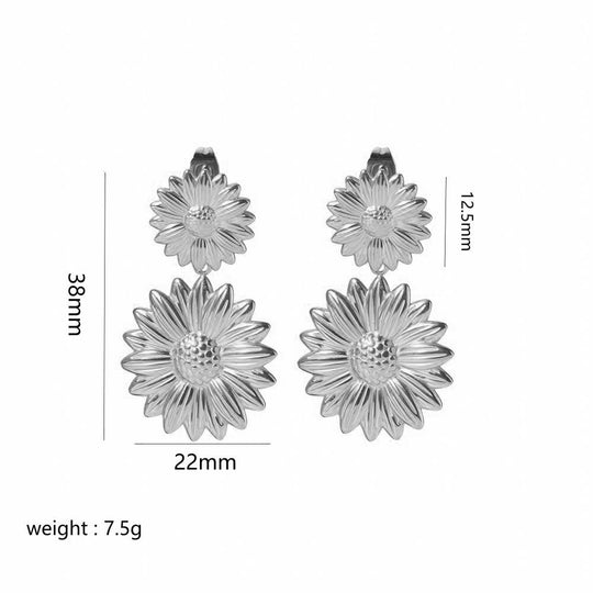 Alva - Schmetterling und Blume Edelstahl-Ohrstecker