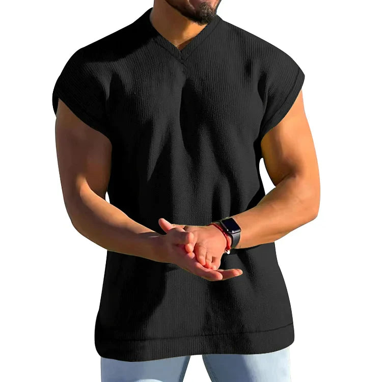 Douglas - ärmelloses geripptes Tank-Top-Shirt