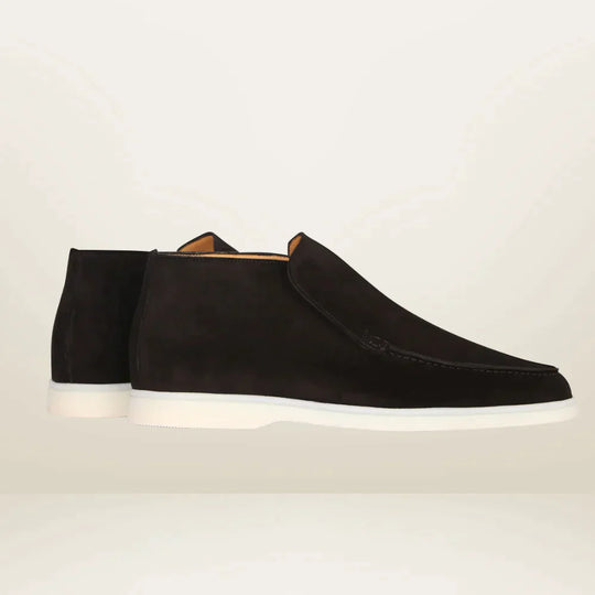 Peadar - Flache High-Top-Leder-Slipper