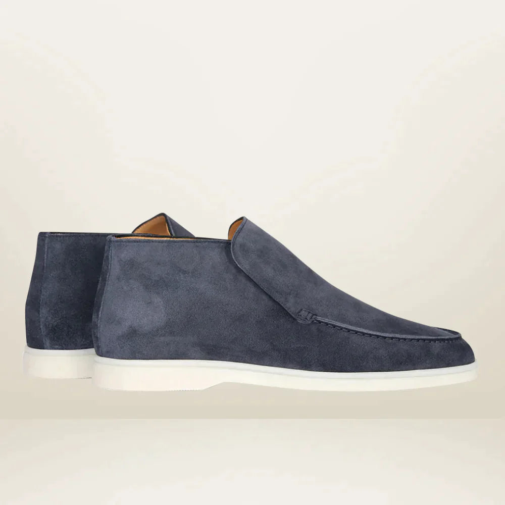 Peadar - Flache High-Top-Leder-Slipper